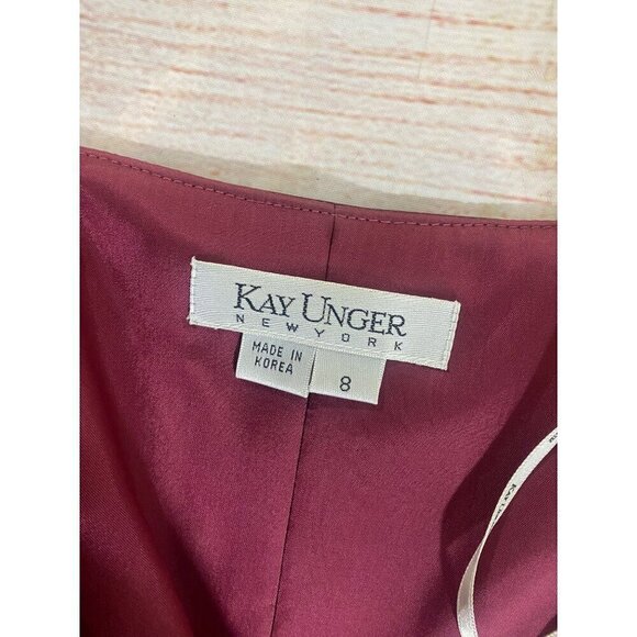 Kay Unger Women's Red Plaid Strapless 100% Silk Cocktail Dress - 8 - Picture 10 of 14